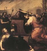 Jusepe de Ribera The Duel of Isabella de Carazzi and Diambra de Pottinella oil painting on canvas